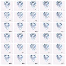 100ПК тканая паутина/сетка с бумажными карточками для демонстрации ювелирных изделий с перьями, для демонстрации сережек и ожерелий, прямоугольные