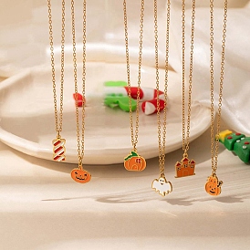 Хэллоуин 304 эмалированные подвески из нержавеющей стали для женщин, золотые