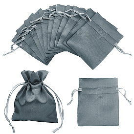 Polyester Drawstring Bags, Jewelry and Candy Pouches, for for Christmas Wedding Party Favors, Rectangle
