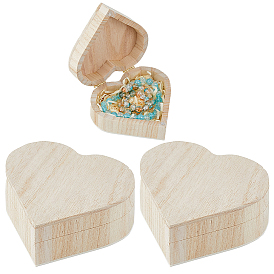 3 шт. деревянные коробки для хранения колец на тему Дня святого Валентина, футляр для колец в форме сердца