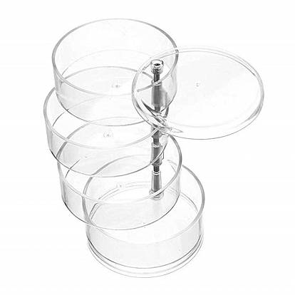 Transparent Plastic Jewelry Storage Box, 4 Layer Rotating Jewelry Storage Case, for Bracelets/Rings/Necklace