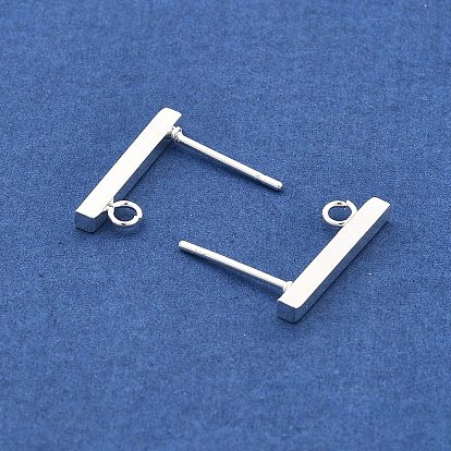 Прямоугольник 304 фурнитура для сережек-гвоздиков из нержавеющей стали, с петлей