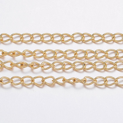 Ion Plating(IP) 304 Stainless Steel Curb Chains, with Spool, for Jewelry Making, Soldered