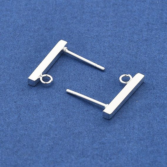 Прямоугольник 304 фурнитура для сережек-гвоздиков из нержавеющей стали, с петлей