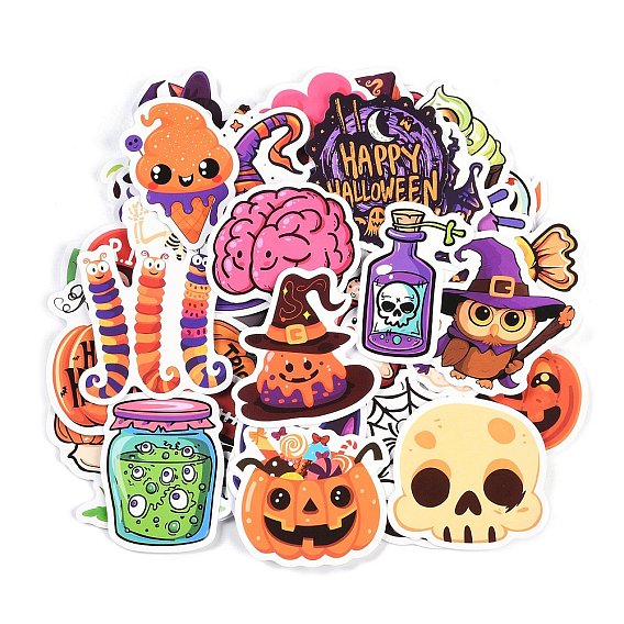 50 шт. Хэллоуин мультяшные бумажные самоклеящиеся наклейки с картинками, для бутылок с водой, портативный компьютер, багаж, чашка, компьютер, мобильный телефон, скейтборде, гитарные наклейки декор