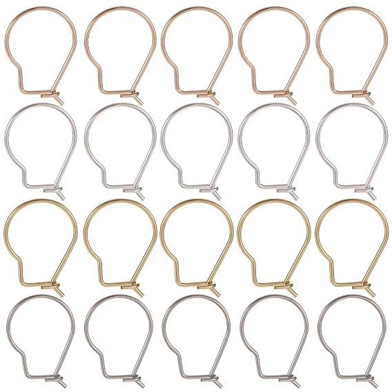 100 шт. 4 цвета 304 фурнитура для сережек-колец из нержавеющей стали, провода почек