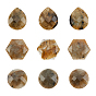 9Pcs 3 Style Natural Labradorite Cabochons, Faceted, Half Round & Hexagon & Teardrop