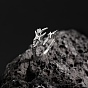 Brass Micro Pave Cubic Zirconia Cuff Open Rings, Star