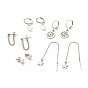 5Pcs 5 Style 201 & 304 Stainless Steel Earrings Sets, Moon and Sun Dangle Leverback Earrings, Chains Drop & Heart Stud Earrings, Star Ear Thread