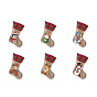 DIY Diamond Painting Christmas Stocking Kit, Including Burlap Socks, Resin Rhinestones Bag, Diamond Sticky Pen, Tray Plate & Glue Clay, Penguin/Gnome/Snowman Pattern