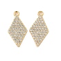 Латунные микропаве прозрачные подвески с фианитом, ромб
