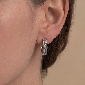 925 Sterling Silver Moissanite Hoop Earrings for Women