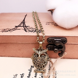 Brass Owl Cage Pendant Necklaces