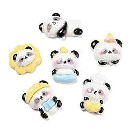 Cute Animal Opaque Resin Cabochons, Cartoon Panda Cabochons