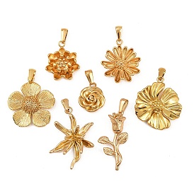 304 подвески из нержавеющей стали, цветочный шарм