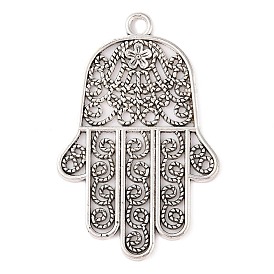 Tibetan Style Alloy Pendants, Cadmium Free & Lead Free, Hamsa Hand