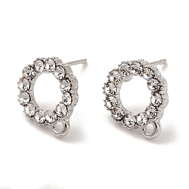 Покрытие стойки латунь микро паве серьги-гвоздики из циркония фурнитура, долговечный, без свинца и без кадмия, кольцо