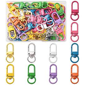 60Pcs 10 Colors Zinc Alloy Baking Paint Swivel Snap Hooks Clasps