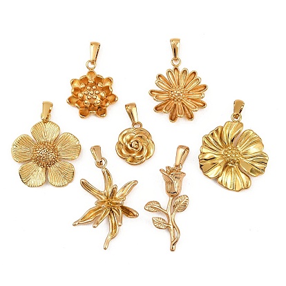 304 подвески из нержавеющей стали, цветочный шарм