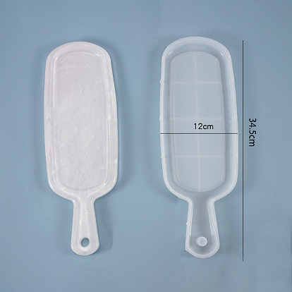 Oval Dessert Tray with Handle Silicone Molds, for UV Resin, Epoxy Resin Craft Making