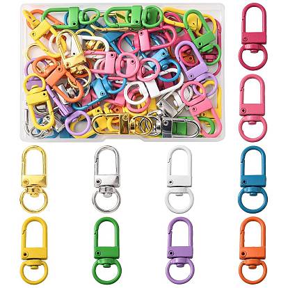 60Pcs 10 Colors Zinc Alloy Baking Paint Swivel Snap Hooks Clasps