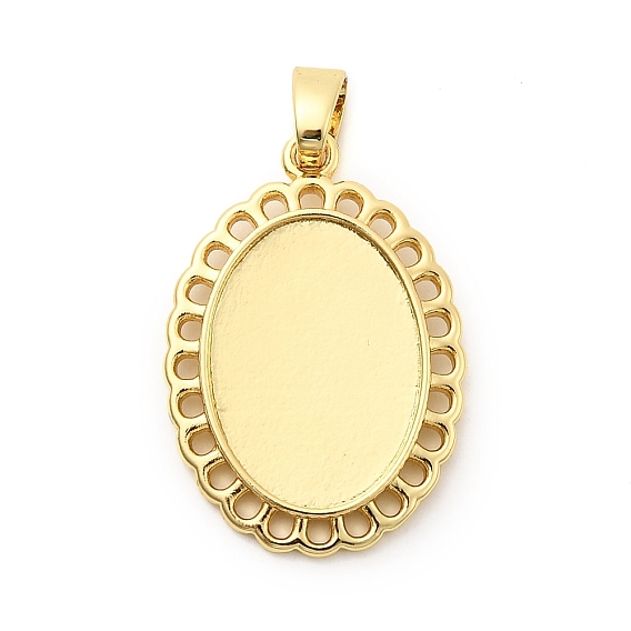 Овальная латунная настройки подвеска кабошон, стойки покрытие, долговечный, без кадмия и без свинца