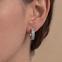 925 Sterling Silver Moissanite Hoop Earrings for Women