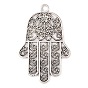 Сплавочные подвески тибетского стиля, без кадмия и без свинца, хамса рука