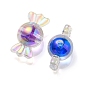 UV Plating Rainbow Iridescent Acrylic Beads, Two Tone Bead in Bead, Candy