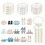 SUNNYCLUE DIY Ocean Theme Bangle Making Kits, with Alloy Enamel Pendants and Adjustable Brass Expandable Bangle Makings
