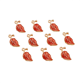 Подвески из эмали и сплава, лист, золотые