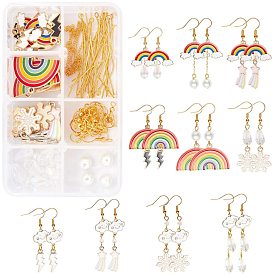 SUNNYCLUE 113 Pieces DIY Cute Weather Themed Earring Making Kits, Including Alloy Pendants & Linking Connectors, Brass Earring Hooks & Cable Chains, Glass Beads