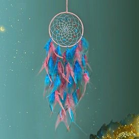 Iron Pendant Decoration, Woven Net/Web with Feather for Home Hanging Decorations