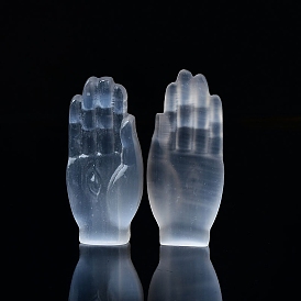 Buddha Hand with Eye Natural Selenite Figurines, Reiki Energy Stone Display Decorations, for Home Feng Shui Ornament