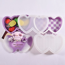 Double Heart DIY Silicone Storage Molds, Resin Casting Molds, for UV Resin, Epoxy Resin Jewelry Making