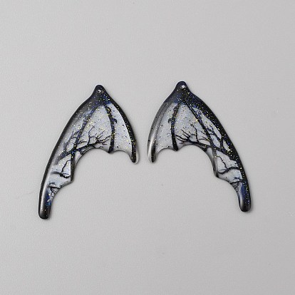 Подвески из полупрозрачной смоляной пудры с блестками, крылатые прелести