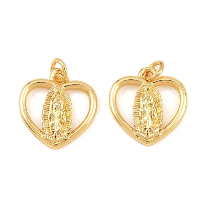 Латунь прелести, сердце с подвесками Девы Марии, без свинца и без кадмия, стойки покрытие, долговечный