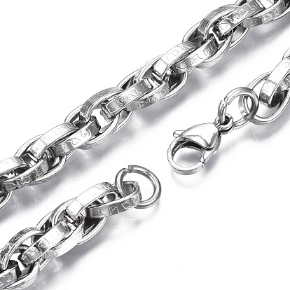 201 bracelet en chaîne de corde en acier inoxydable, bracelet motif constellation du bélier pour hommes femmes