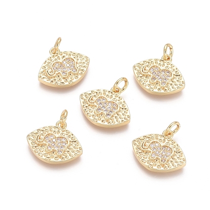 Латунные микро проложить кубического циркония подвески, с целью перехода в кольце, глаз со слоном, прозрачные