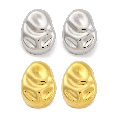 Ионное покрытие (ip) 304 серьги-гвоздики из нержавеющей стали, овальные