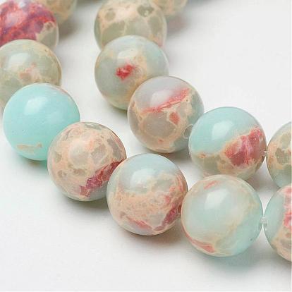 Synthetic Aqua Terra Jasper Beads Strands, Round