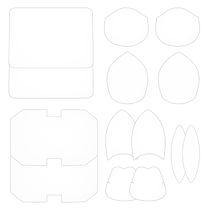 10 Pcs 5 Styles Plastic DIY Bags Sewing Tools, Drawing Patchwork Template Tool, for Bag Making