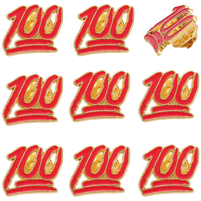 12 броши из сплава, эмалевые булавки, число 100