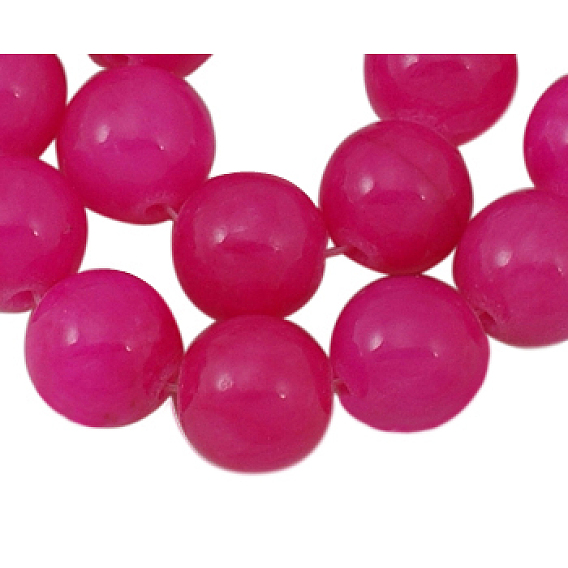 Natural Yellow Jade Beads Strands, Round, Dyed