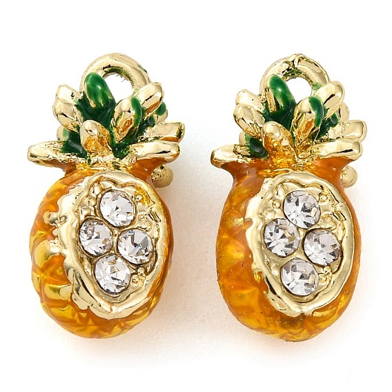 Сплав эмали со стразами подвески, фрукты чары