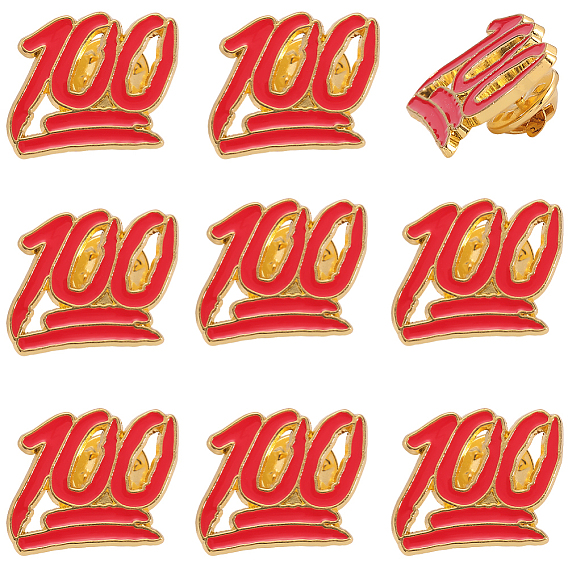 12 броши из сплава, эмалевые булавки, число 100