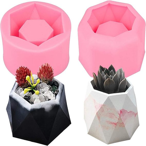 DIY-Silikon-Blumentopfformen in Lebensmittelqualität, Fondantformen, Backformen, Schokolade, Süßigkeiten, Kekse, UV-Harz & Epoxidharz Schmuckherstellung, Achteck