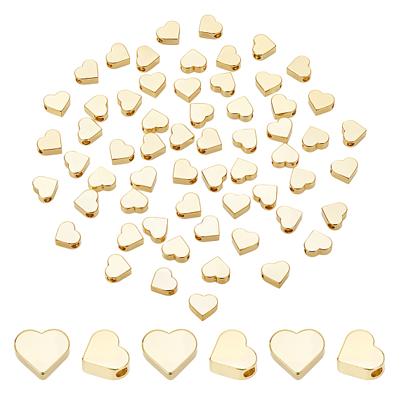 60 шт. стойки, покрытие латунных бусин, без кадмия и без свинца, долговечный, сердце