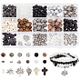 Набор для изготовления ювелирных изделий своими руками, включая натуральные и смешанные драгоценные камни и стеклянные бусины, Подвески из сплава 