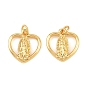 Латунь прелести, сердце с подвесками Девы Марии, без свинца и без кадмия, стойки покрытие, долговечный